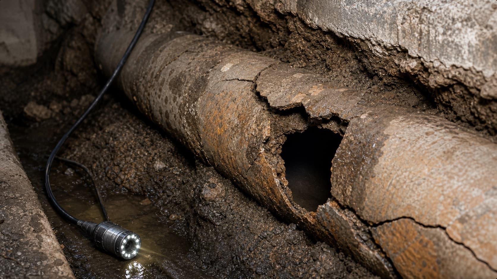 Mainline Repair trenchless plumbing service visual
